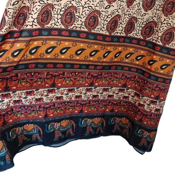 As HRO Boho Midi Printed A-Line Skirt - Picture 4 of 8